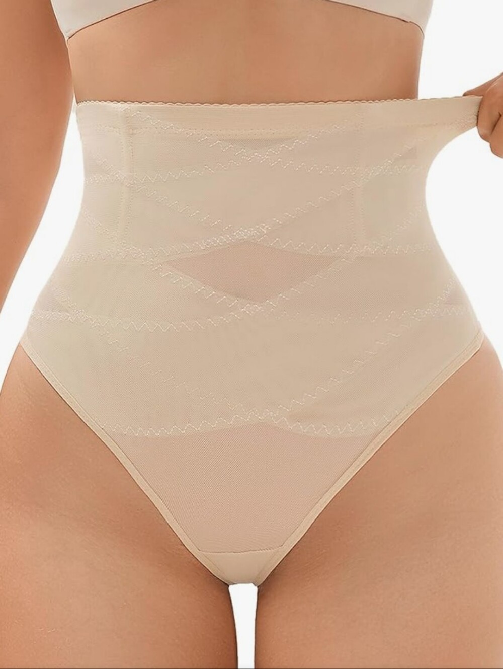 High-Waist Sculpting Shapewear Tummy Control — Cream Sz 2X